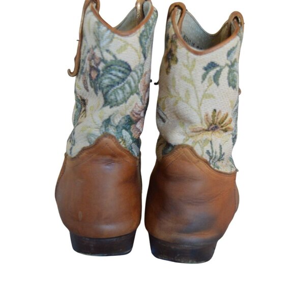 Seychelles Floral Tapestry Leather Point Toe Western Cowboy Boots Women's Size 9 - Picture 4 of 9